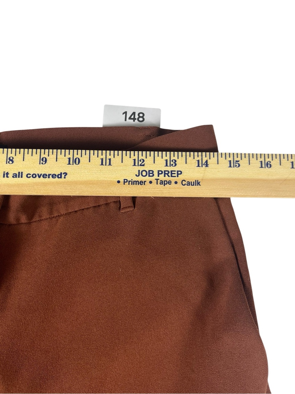 Ann Taylor Wide-Leg High-Rise Pants in Brown rust color with black trim sku 148 - Picture 9 of 12